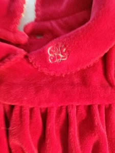 Ralph Lauren Infant Size 3 Months Classic Red Velvet Christmas Sleeper Footie - Picture 1 of 13