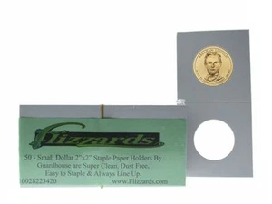 50 flip portamonete cartone/mylar 2x2 per piccoli dollari 26,5 mm, di guardia - Foto 1 di 1