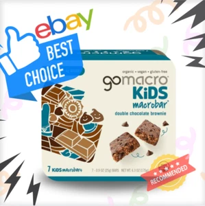 GoMacro MacroBar Kids Organic Vegan Snack Bar PACK OF 2 Double Chocolate Brownie - Picture 1 of 11