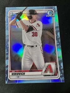 AJ Vukovich 2020 Bowman Draft Sky Blue Refractor 1st Diamondbacks #BD-150 - Picture 1 of 2