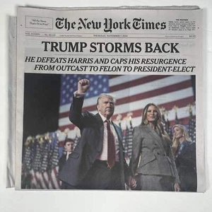New York Times Newspaper Donald Trump Wins Presidential Race Election 11/07/2024 - Picture 1 of 4