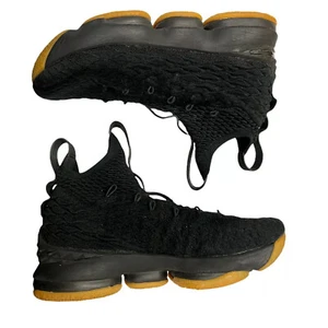 Nike LeBron XV 15 GS Basketball Shoes Black Gum 922811-001 Size 7Y Women's 8.5 - Picture 1 of 10