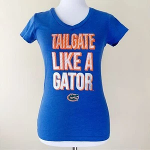 Camisa University of Florida Gators cuello en V mujer top pequeño puerta trasera azul NCAA - Imagen 1 de 6