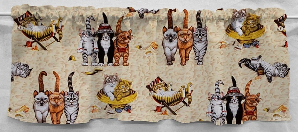 Beach Cats Valances, Curtains or Swags - Image 1 of 1