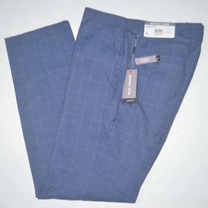 Neu mit Etikett Michael Kors Anzughose klassische Passform Stretch Wolle blau vorne flach 32 x 32 - Bild 1 von 5