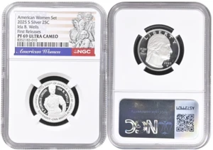 2025 S Silver Quarter 25C Ida B. Wells NGC PF69 First Releases Ultra Cameo - Picture 1 of 1