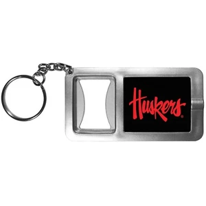 Nebraska Cornhuskers Flashlight Key Chain with Bottle Opener NCAA Licensed - Picture 1 of 3