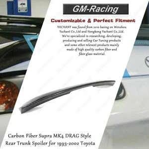 Carbon Fiber  Supra MK4 DRAG Style Rear Trunk Spoiler for 1993-2002 Toyota - Picture 1 of 4
