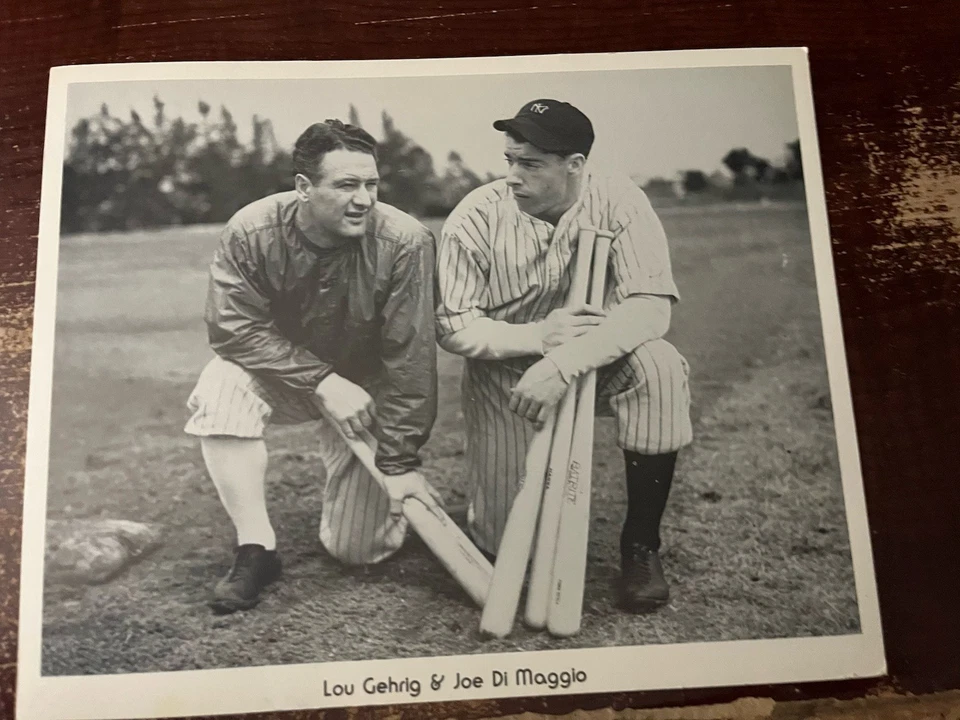 Lou Gehrig & Joe DiMaggio B&W Photo 7 1/2 X 10 - Image 1 of 1
