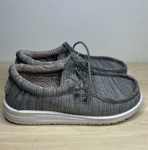 Hey Dude Wally Kleinkind Mischung Leinen grau Slipper Schuhe Größe 10 - Bild 1 von 8