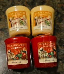 4 golosinas y aromas mágicos Yankee Candle Simply Home Votives Holidat sellados nuevos de stock - Imagen 1 de 5