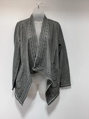 Monoreno Mujer Cárdigan Sudadera Frente Abierto Bordado Medio Gris Nuevo con Etiquetas Foto 1 de 4