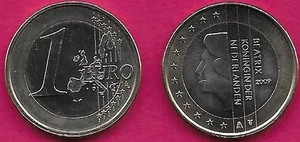 NETHERLANDS 1 EURO 2009 UNC 1st MAP,AN UNCLUTTERED PORTRAIT OF QUEEN BEATRIX ACC - Picture 1 of 1