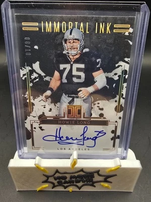 2025 Panini Impeccable Howie Long Immortal Ink Gold /10 - ON CARD AUTO - Image 1 of 3