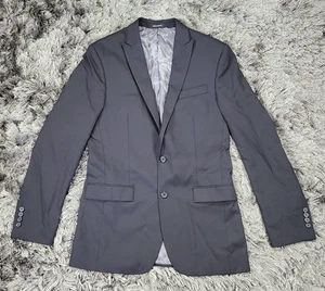 Egara Blazer Mens 38 Long Black Slim Fit Wool Suit Jacket Two Button Formal Logo - Picture 1 of 21
