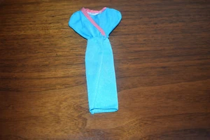 Vintage Genuine Barbie Turquoise blue Dress with Pink Trim - Black Label - Picture 1 of 3