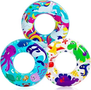 JOYIN 3 Pack Pool Floats, Pool Tube for Kids Swim Rings Inflatable Tubes, - Picture 1 of 7