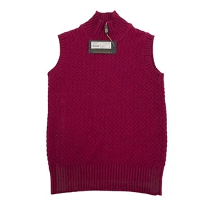 Luciano Barbera Cashmere Turtleneck Sleeveless Sweater Womens Small Purple Italy - Picture 1 of 8