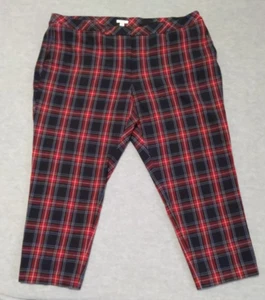 J Jill Freizeithose rot schwarz Schottenkaro Premium Bi-Stretch Damengröße 24 - Bild 1 von 8