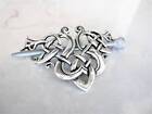 Silver celtic knot metal viking filigree hair slide stick clip barrette
