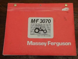 Original Massey Ferguson MF 3070 Tractor Parts Manual Book 1637172M4 - Picture 1 of 1