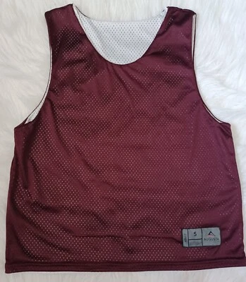 Augusta Sportswear Reversible Color Jersey Top White/Burgundy Size S - Image 1 of 4