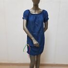 Klassisch-ungewöhnliches Jeanskleid von Made in Italy, M-L, blau / bunt