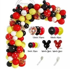 122 Pcs Set Mickey mouse balloons garland kit Kids Birthday Party Supplies. - Picture 1 of 2