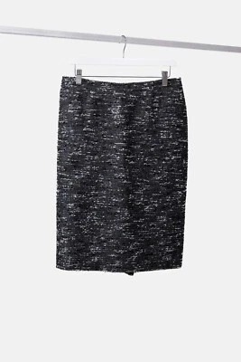 Falda Lápiz Alberta Ferretti Gris y Negro Tweed, Talla US 8 Foto 1 de 4