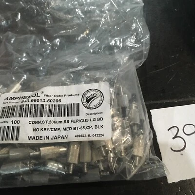 Lot of 100 Amphenol Fiber Optics Connectors 953-99013-50206 - Image 1 of 2
