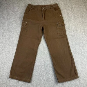 Duluth Trading Pants Womens 10x29 Brown Cargo Heavyweight Cotton Utility Outdoor - Picture 1 of 14