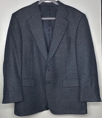 Oliver Blue Houndstooth Blues Baby Alpaca/Wool ventless Blazer Supersoft! - Image 1 of 4