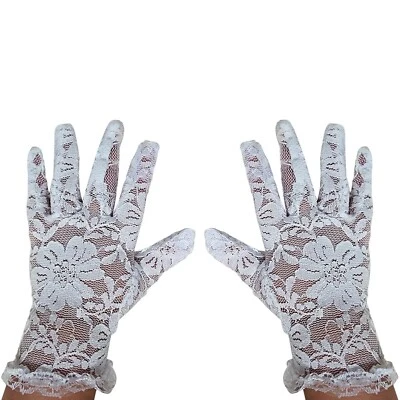 白色花边圣餐幼儿手套男孩和女孩特殊场合手套 — 第 1/4 张图片