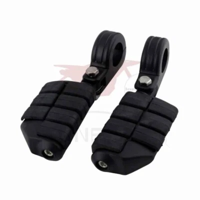 Black 1.5" Engine Guard Crash Highway Bar Adjustable Foot Peg Mount For Harley - Imagem 1 de 4