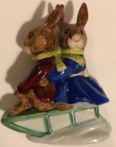 Royal Doulton Bunnykins Sleigh Ride Figurine - Picture 1 of 6