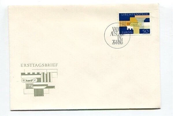 D29006 Europa CEPT 1963 Architecture FDC Liechtenstein - Image 1 of 1