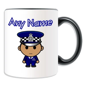 Personalised Gift Policemen Community Officer Mug Money Box Cup Black Asian Tea - Picture 1 of 21