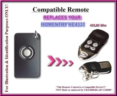 Homentry HE4331 Kompatibel Handsender, Ersatz Sender, 433.92Mhz Rolling Code - Bild 1 von 4