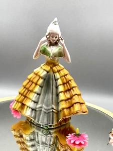 Rare Art Deco 1930' Porcelain Crinoline Lady Figurine - Picture 1 of 9