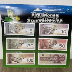 Canadian Play Money 180 Pieces Learn To Count Toy Money - Foto 1 di 7