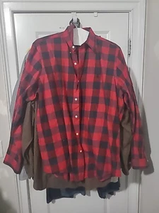 Ralph Lauren Herren XL Classic Fit Performance Flanellhemd rot kariert schwarz Pony - Bild 1 von 5