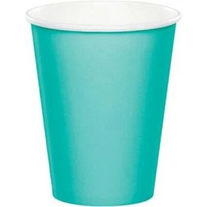 Teal 9 oz Paper Hot/Cold Cups 24 Per Pack Teal Tableware Decorations Supplies - Picture 1 of 1