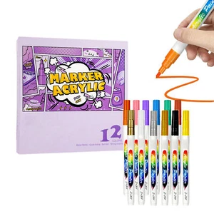 Rotuladores de pintura acrílica 12/24/36 piezas impermeables permanentes para proyecto de arte hágalo usted mismo - Imagen 1 de 16