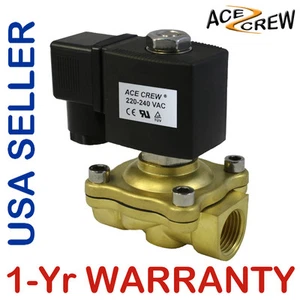 Válvula solenoide de latón VITON 1/2 in 220V-240V CA NPT gas agua aire normalmente cerrado - Imagen 1 de 12
