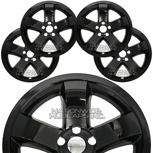 4 for Dodge Challenger 2009-2014 Black 18" Wheel Skins Hub Caps Full Rim Covers - Picture 1 of 9
