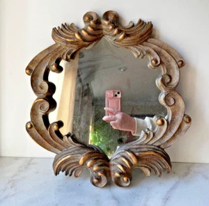 Wall Mirror Vintage Ornate Frame Decorative 14.5”x15.5” - Picture 1 of 17