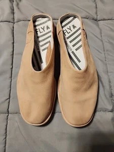 Fly London Tan/Pink Hue Color Suede Mules 39/8 Rubber Soles NWOB GORGEOUS !!! - Picture 1 of 11