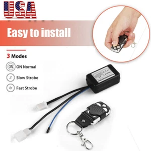 Wireless Remote Control ON/Off Switch Strobe Kit For LED Work Light Bar Offroad - Picture 1 of 14