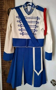 Drum Majoretten Uniform DeMoulin Bros Jacke Rock Schulterklappen blau weiß Vintage - Bild 1 von 23