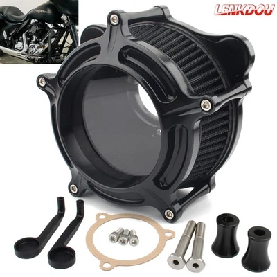 Filtro de entrada de limpador de ar preto para Harley Touring Road Glide Street Glide 08-16 - Imagem 1 de 4